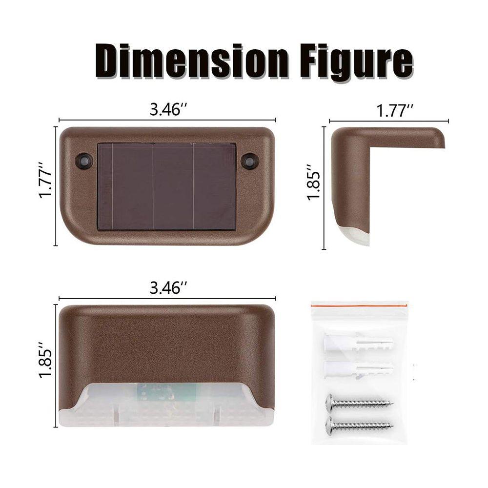4 Pack SolarPower Deck Lights Outdoor Step Lights Waterproof LED lights