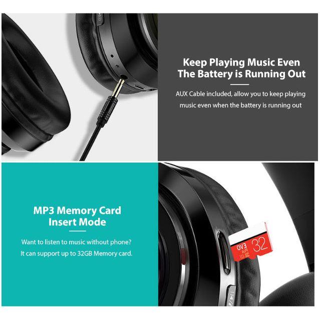 Bluetooth 5.0 Wireless Earphones Foldable Headset Stereo Headphones