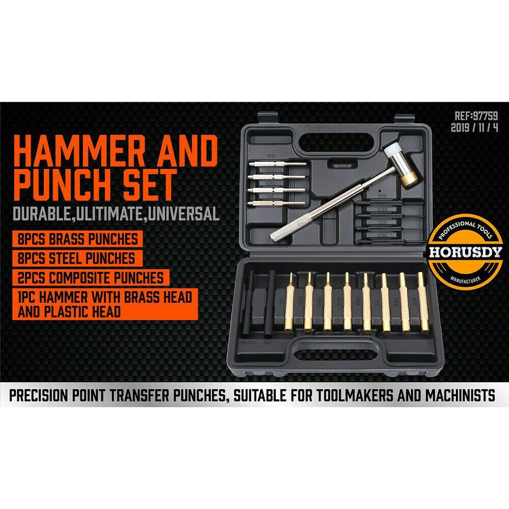 19Pc Hammer & Punch Set Brass / Roll Pin Punch Gun Builder Gunsmith Maintenance