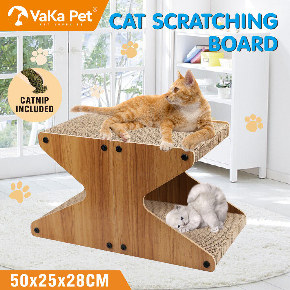 VaKa Cat Scratching Scratcher Board Cat Tree Pad Lounge Toy Corrugated Cardboard