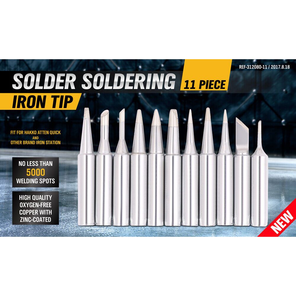 11Pc Soldering Iron Tips Solder Rework Lead Free Hakko Soldering Station AU