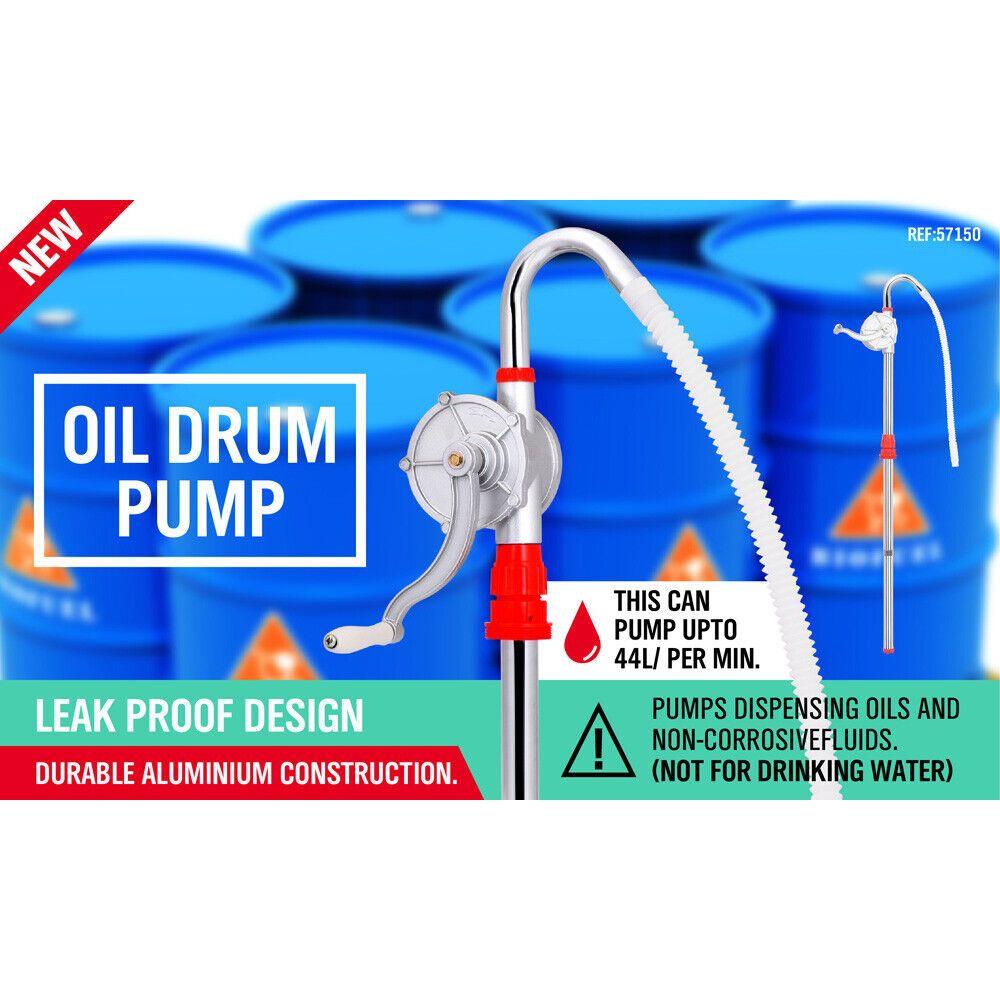 Aluminium Rotary Drum Pump Diesel Fuel Kero Oil Petrol 44 Gallon Drum Hand Pump