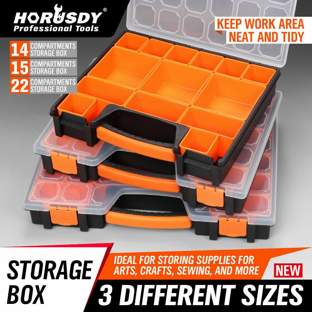 14/15/22 Compartments Parts Storage Box Tool Organizer Plastic Bin Carry Case