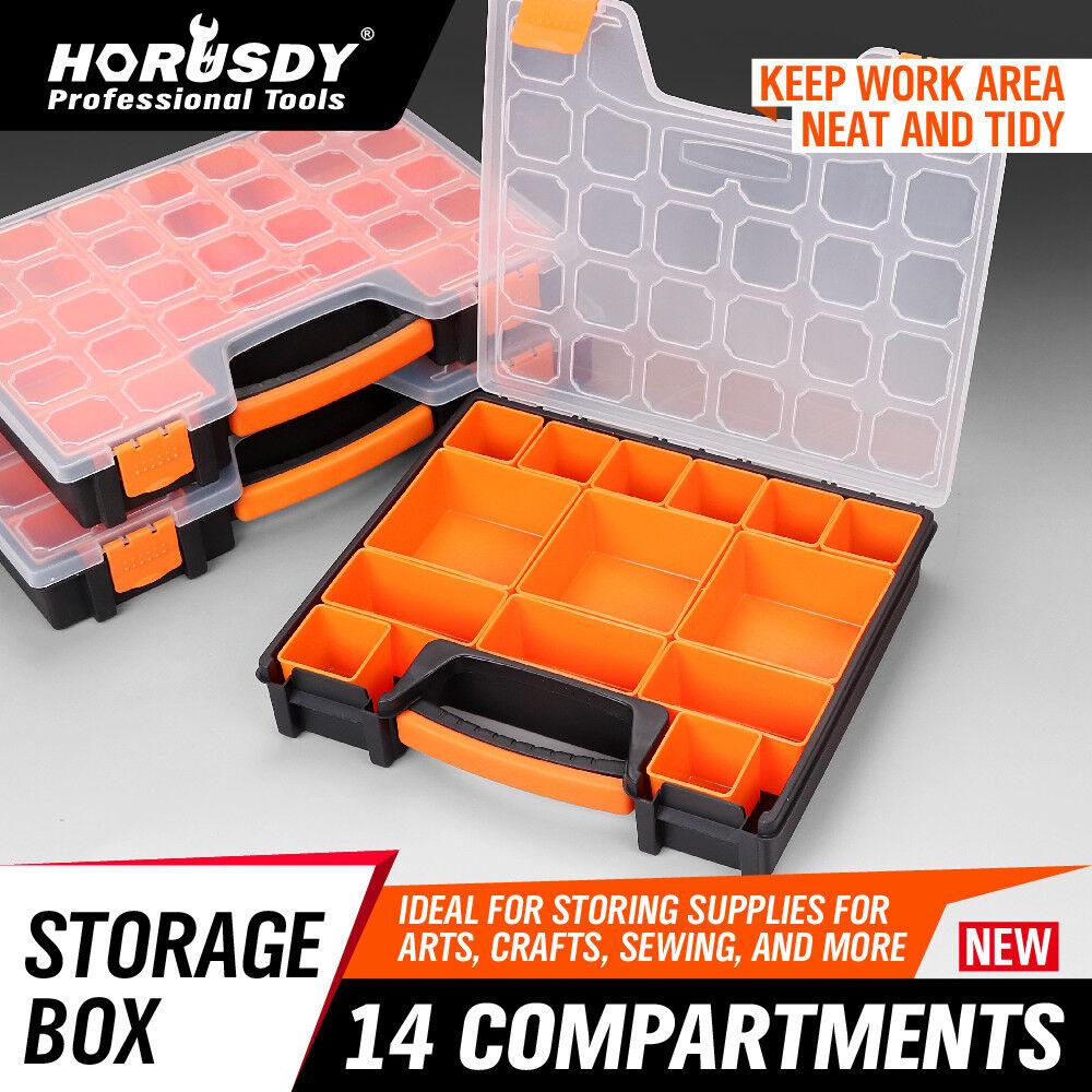 14/15/22 Compartments Parts Storage Box Tool Organizer Plastic Bin Carry Case
