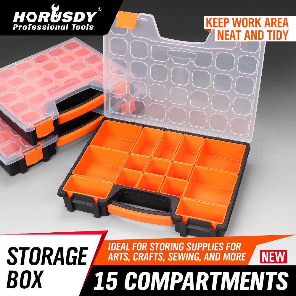 14/15/22 Compartments Parts Storage Box Tool Organizer Plastic Bin Carry Case