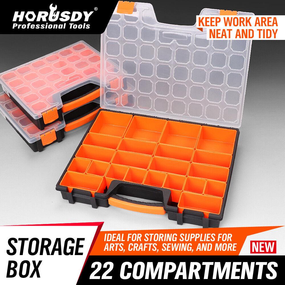14/15/22 Compartments Parts Storage Box Tool Organizer Plastic Bin Carry Case