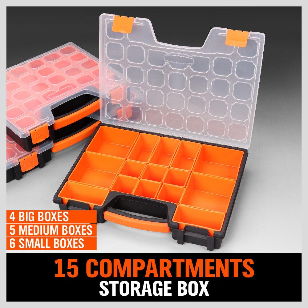 14/15/22 Compartments Parts Storage Box Tool Organizer Plastic Bin Carry Case