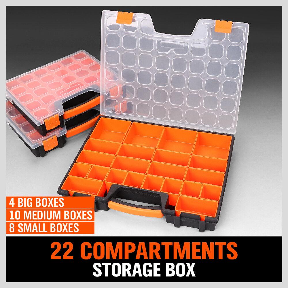 14/15/22 Compartments Parts Storage Box Tool Organizer Plastic Bin Carry Case