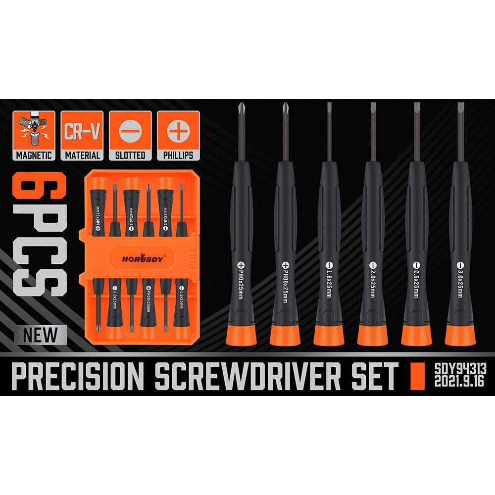 6Pc Precision Screwdriver Set Phillips Slotted Electronic PC Repair Small Driver