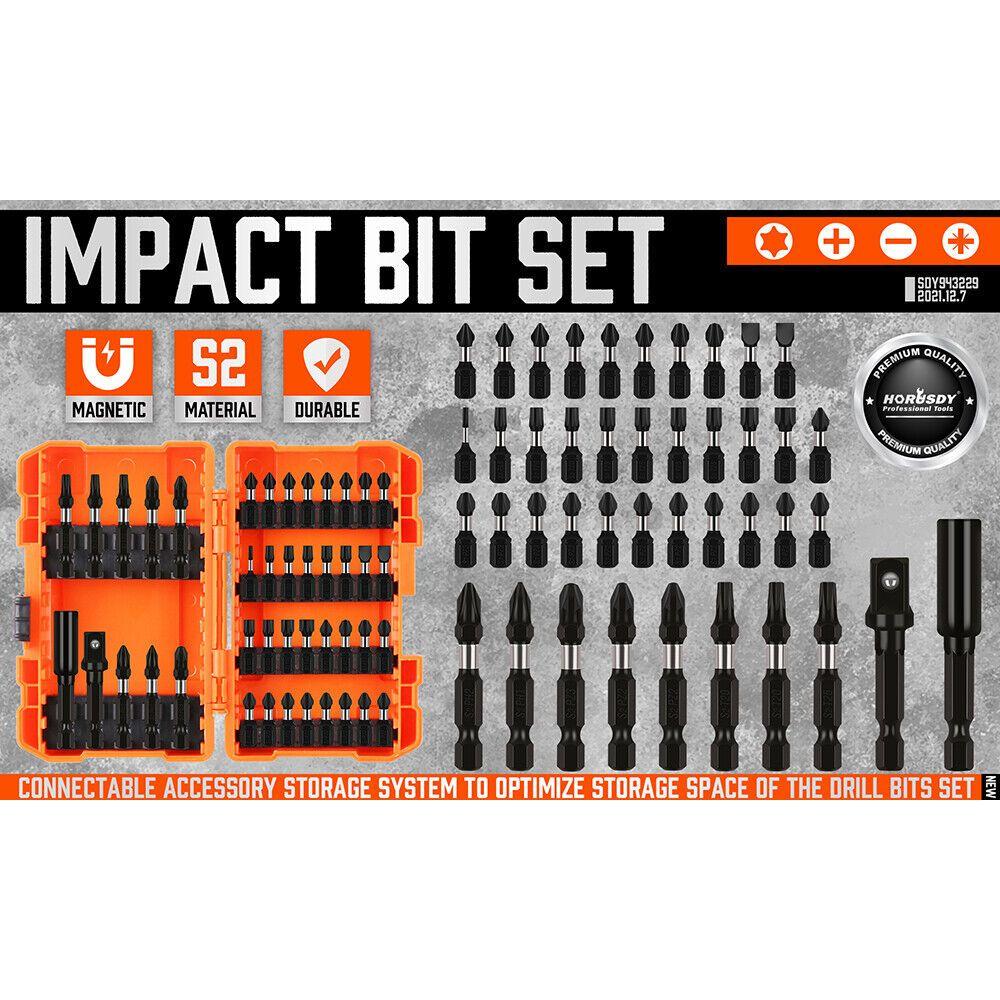 42Pc Impact Screwdriver Bit Set Magnetic Drill Holder Socket Drilling Adapter