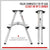 2-Step Portable Folding Ladder, Aluminum Frame Lightweight Home Ladder with Anti Slip Design, 150KG Capacity