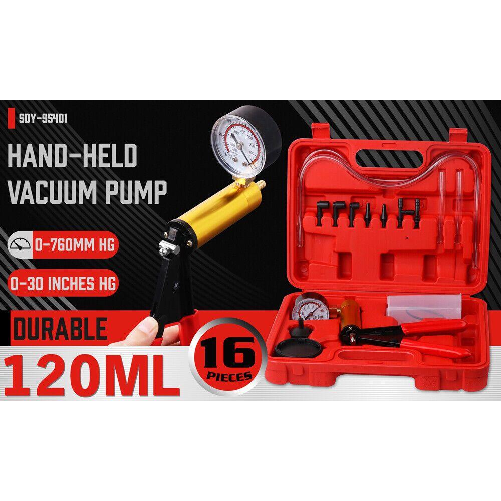 HORUSDY Hand Held Vacuum Pump Brake Bleeder Pressure Tester Vacuum Gauge Kit