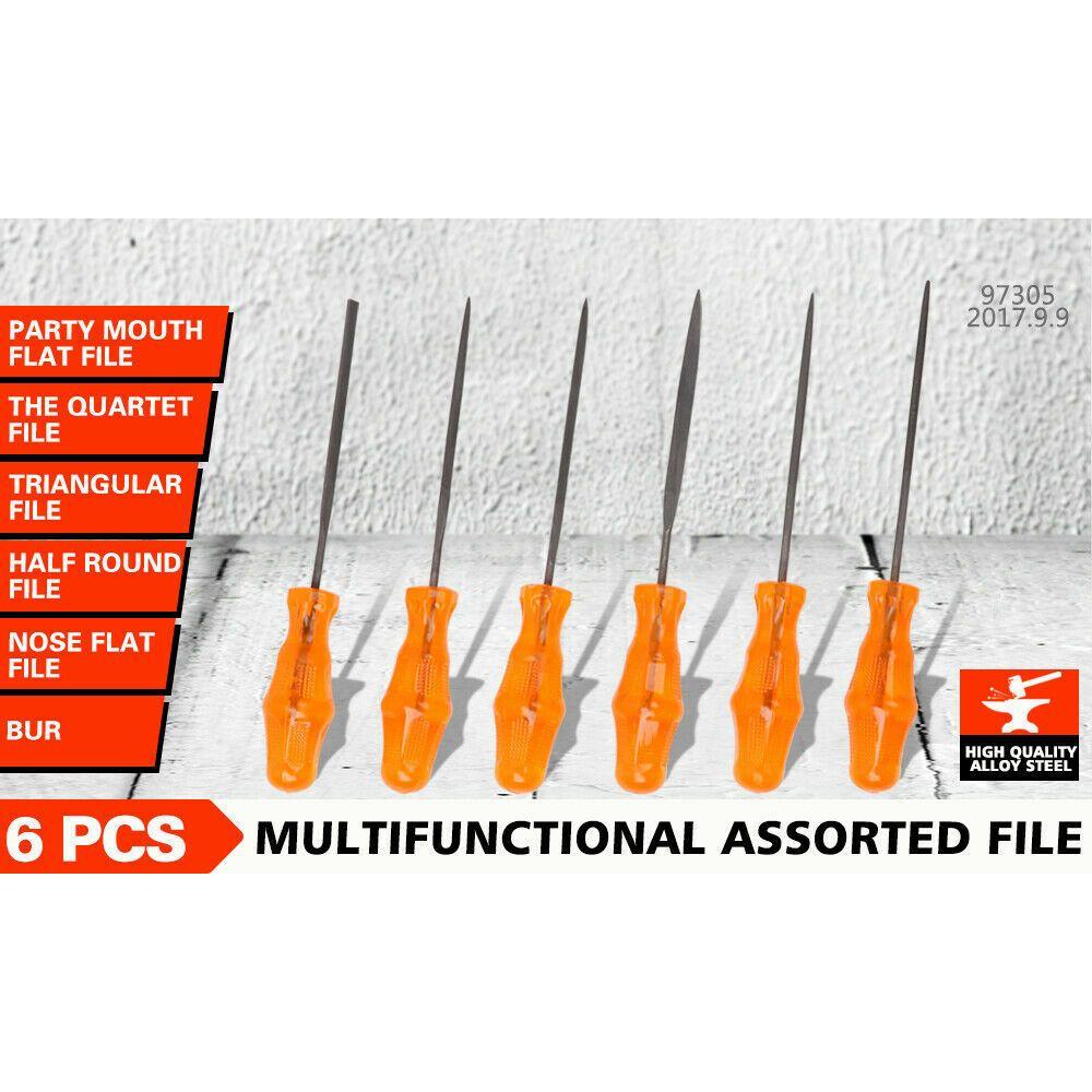 6Pc Mini Needle File Set Alloy Strength Steel For Wood Working Carving Craft
