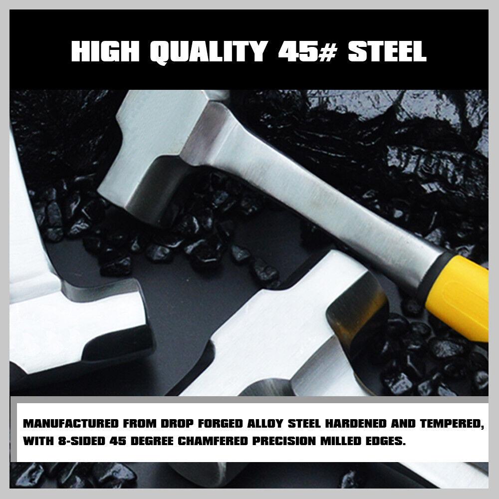 2LB/3LB Steel Hammer Double Octagonal Heavy Duty Solid Forged Rubber Grip Handle