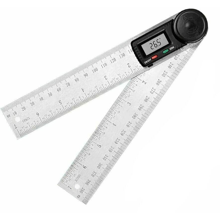 200mm Digital Angle Finder Ruler Protractor Measure Meter Stainless Steel 0-360°