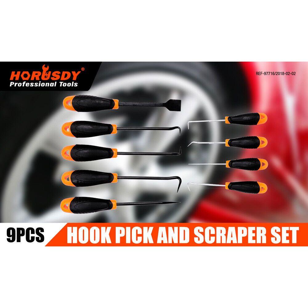 9pc Hook and Pick Tool Set Scraper ,Large Full & Small Mini Size Non-slip Handle