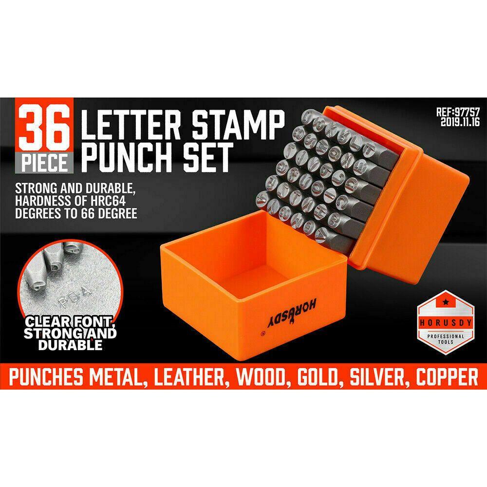 36Pc 6mm Number & Capital Letter Stamp Set Punches Metal Plastic Wood Leather