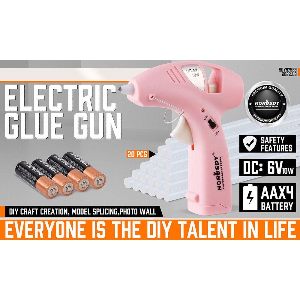 Cordless Hot Glue Gun 20 Glue Sticks & Batteries Included Craft DIY Repair Tool
