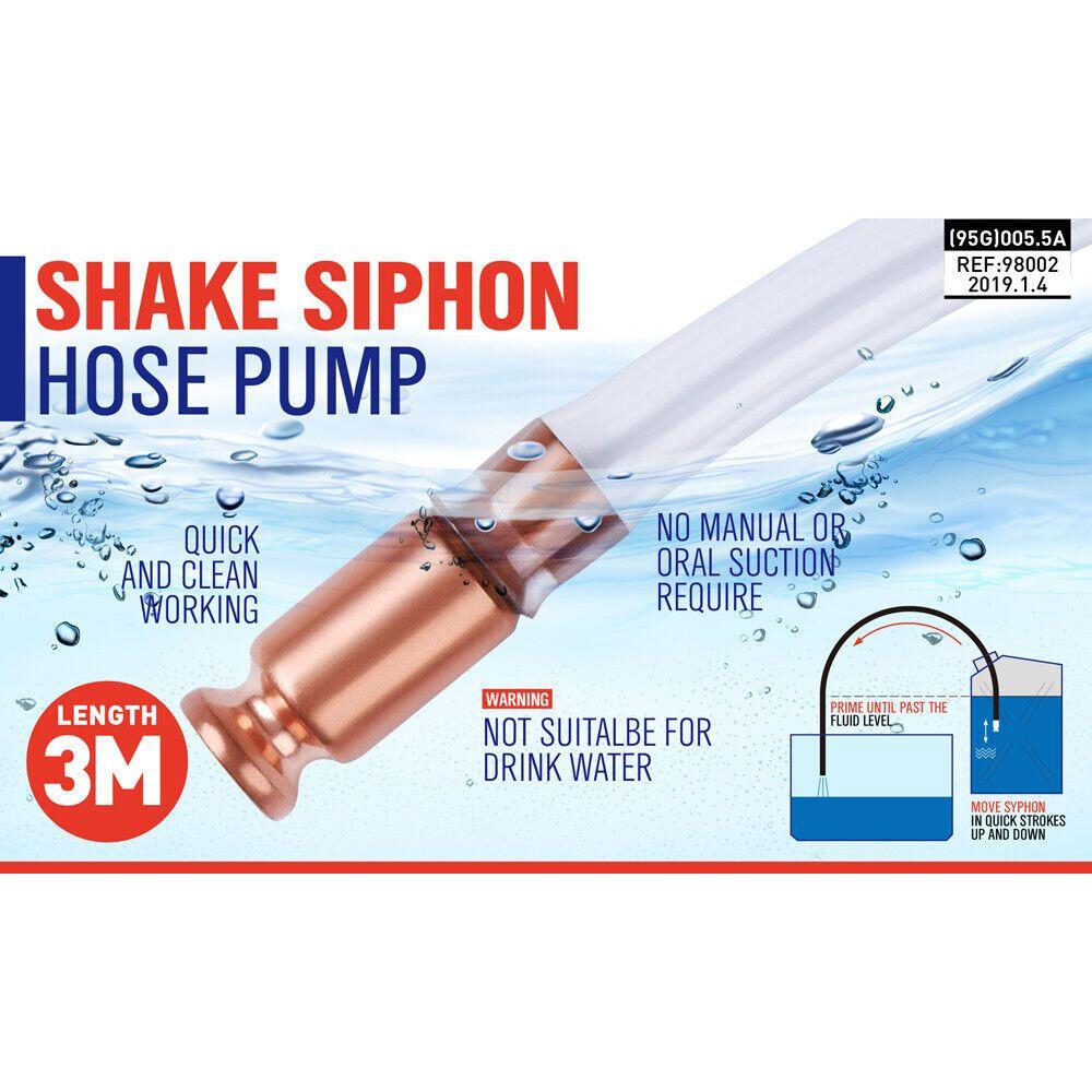 3M Self Priming Siphon Hose Water Jiggler Liquid Transfer Fuel Hose Pump Copper