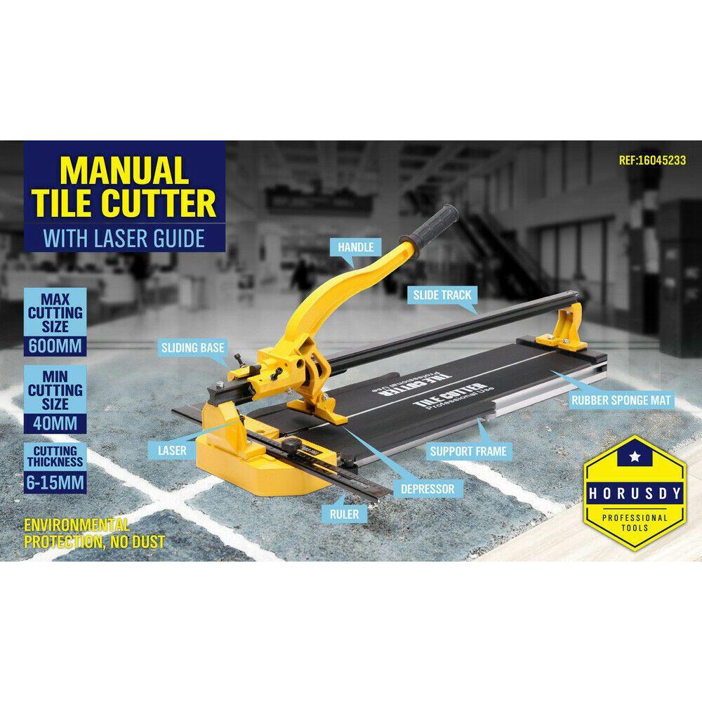 600mm Manual Tile Cutter Laser Guide Home Pro Tile Cutting Machine Heavy Duty