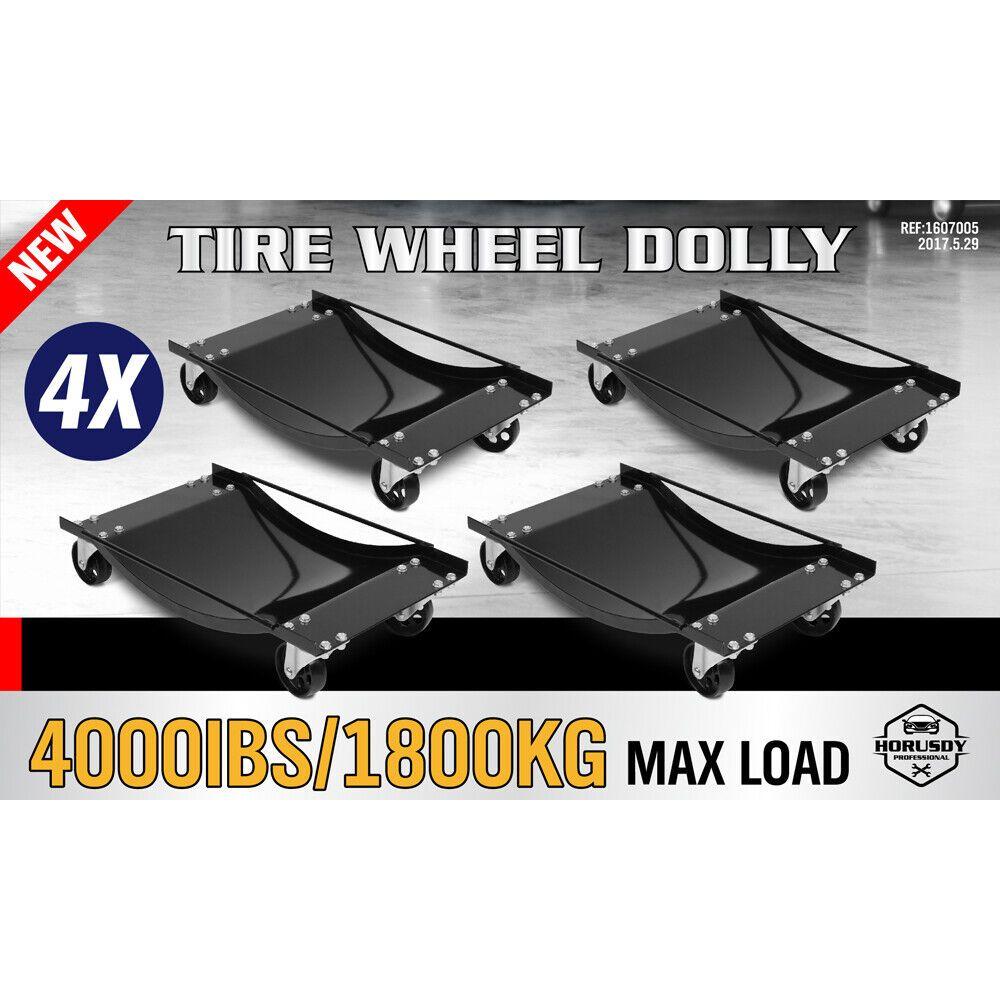 4 x Heavy Duty Wheel Dolly 450 kg 1000 lb Car Vehicle Positioning Jack Platform