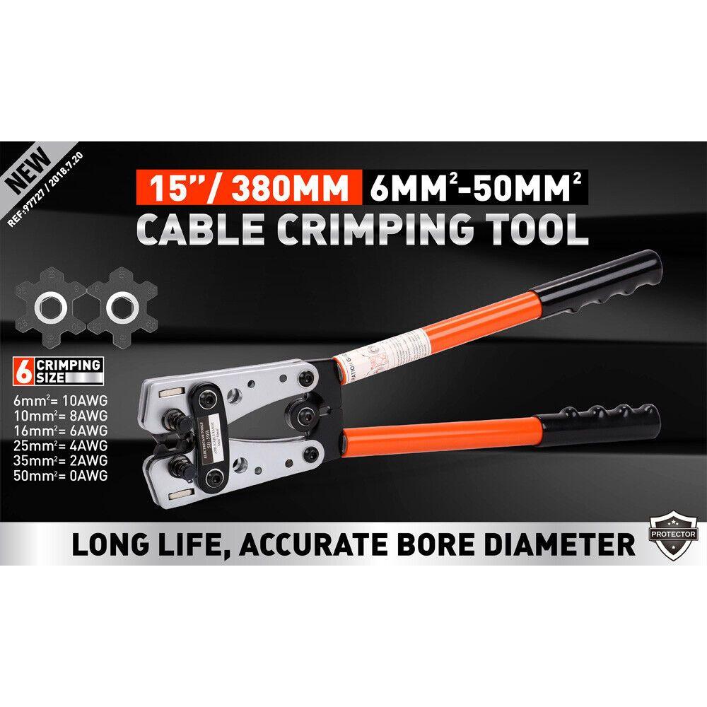 6-50 mm2 Wire Crimper Cable Crimp Electric Tube Crimping Hand Tool Battery Lug