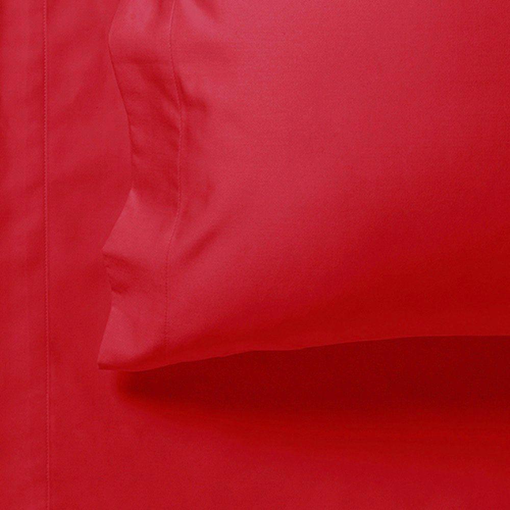 1000TC Ultra Soft Fitted Sheet & 2 Pillowcases Set - Double Size Bed - Red