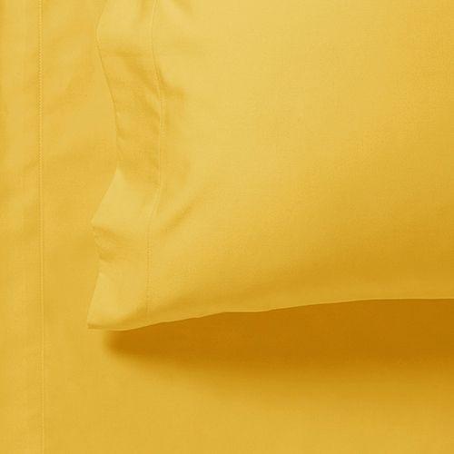 1000TC Ultra Soft King Size Bed Yellow Flat & Fitted Sheet Set