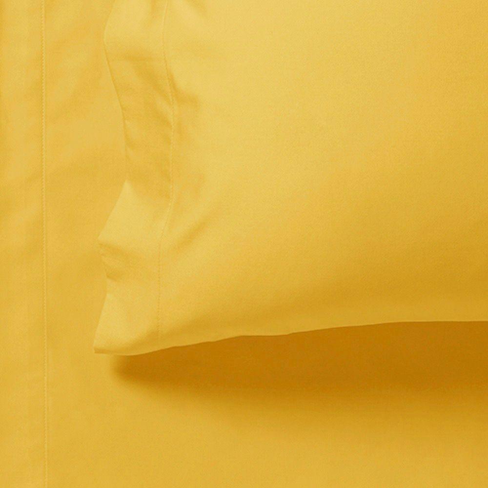 1000TC Ultra Soft Fitted Sheet & Pillowcase Set - King Single Size Bed - Yellow