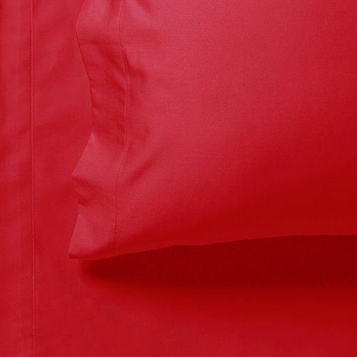 1000TC Ultra Soft Single Size Bed Red Flat & Fitted Sheet Set