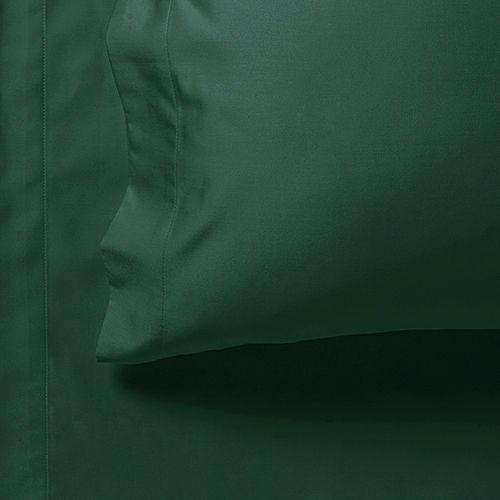 1000TC Ultra Soft Single Size Bed Dark Green Flat & Fitted Sheet Set