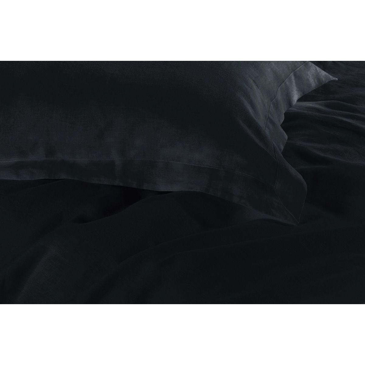 1000TC Tailored Double Size Black Duvet Doona Quilt Cover Set