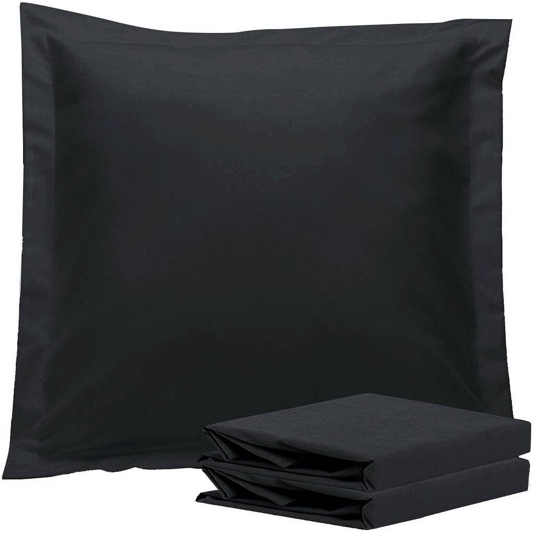 1000TC Premium Ultra Soft European Pillowcases 2-Pack Black