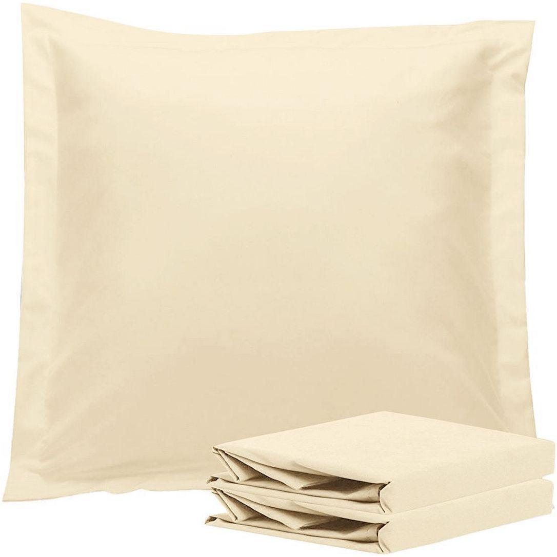 1000TC Premium Ultra Soft European Pillowcases 2-Pack Yellow Cream