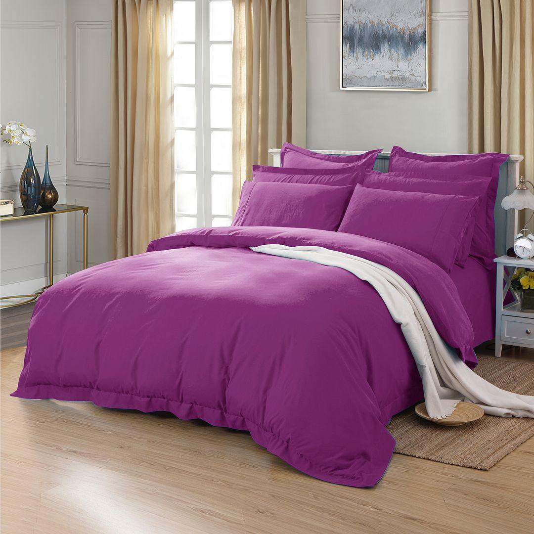 1000TC Tailored King Single Size Purple Duvet Doona Quilt Cover Set