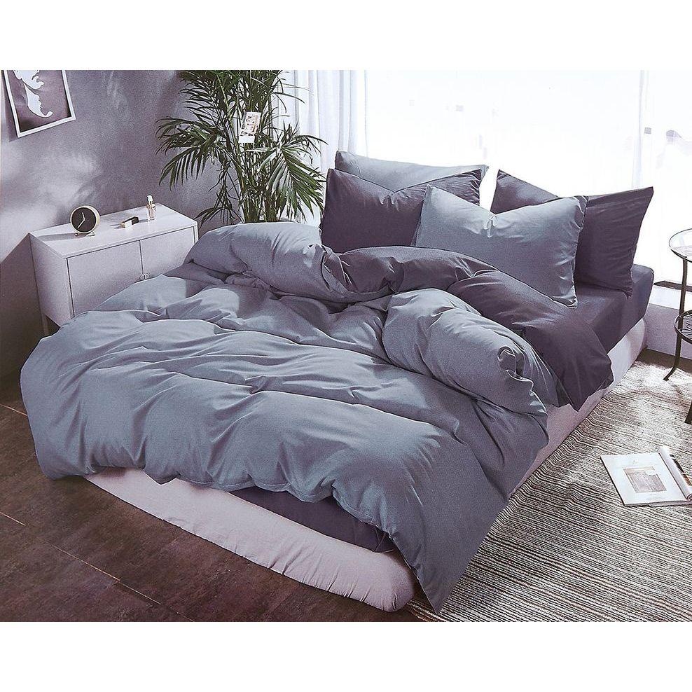 1000TC Reversible King Size Grey Duvet Doona Quilt Cover Set