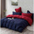 1000TC Reversible King Size Blue and Red Duvet Doona Quilt Cover Set