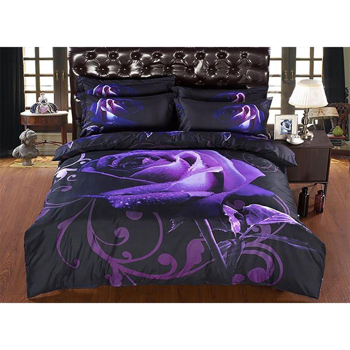 Rose Double Size Quilt Doona Duvet Cover Set