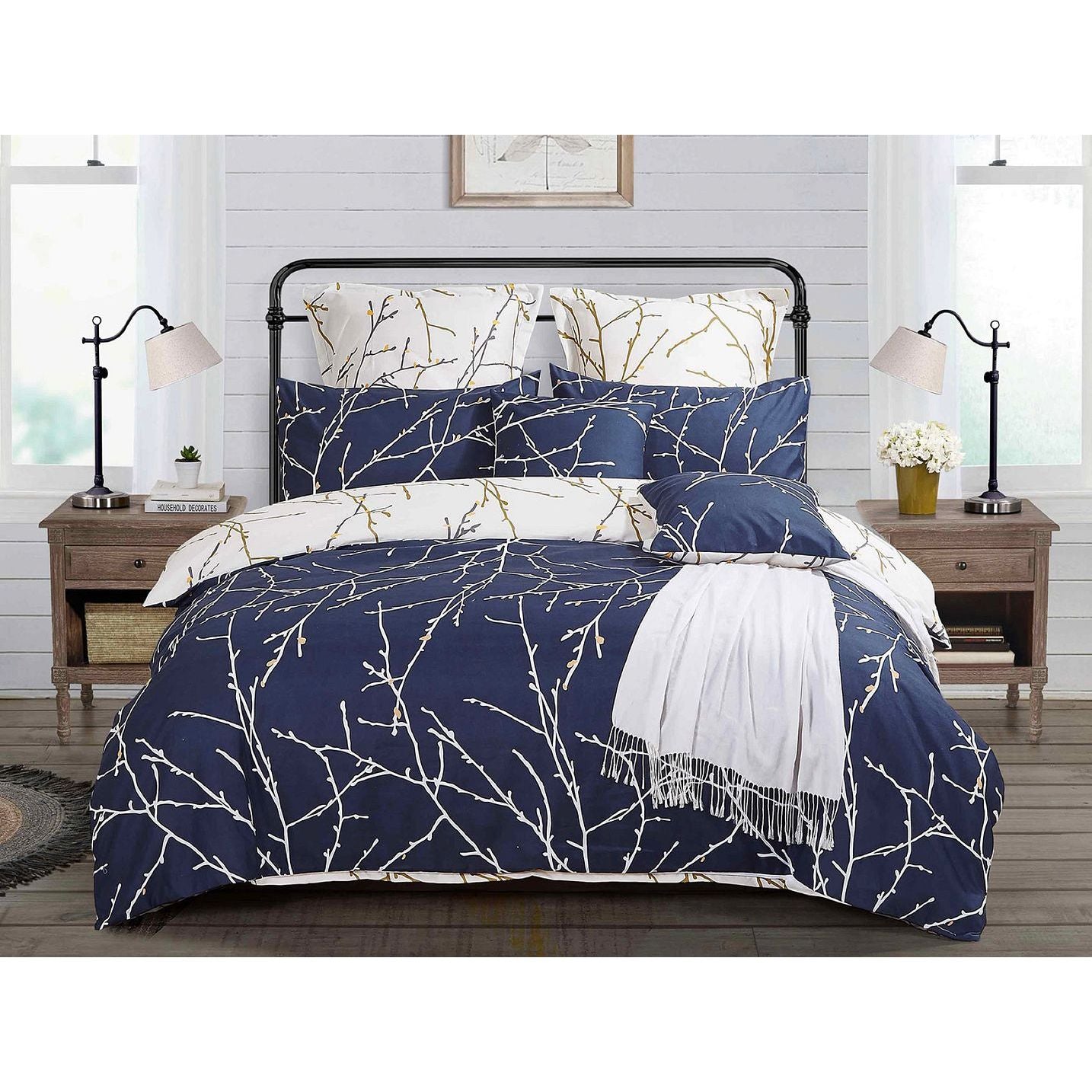 Tree Reversible Double SizeQuilt/Doona/Duvet Cover Set - Beige