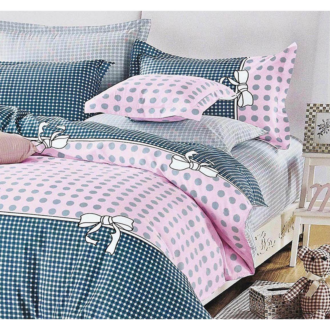Pink Dots Double Size Bed Quilt/Doona/Duvet Doona Duvet Cover Set