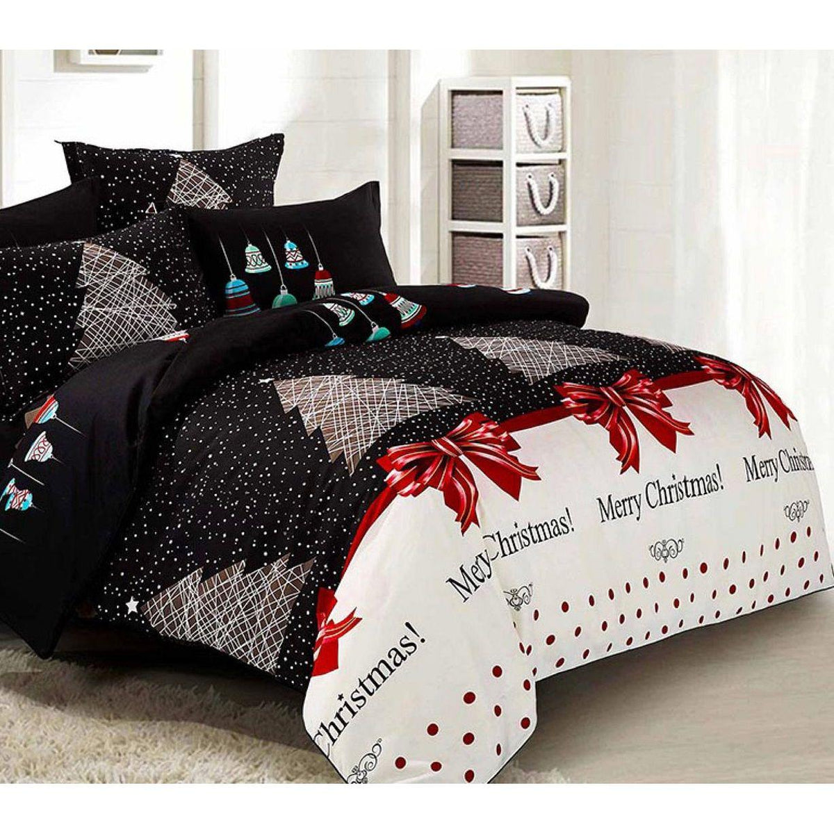 Merry King Single Size Christmas Quilt/Doona/Duvet Cover Set