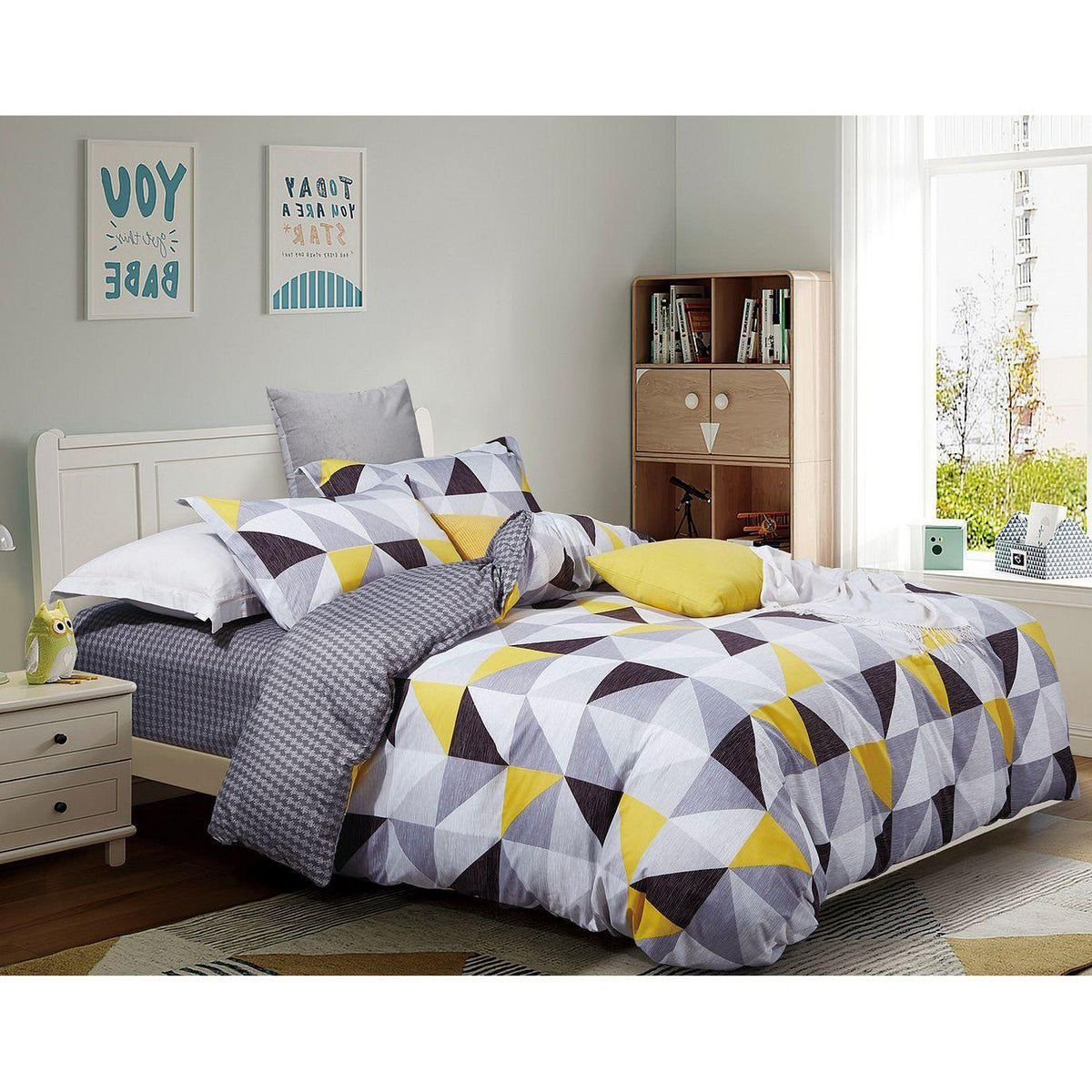 Geometric Queen Size Duvet Doona Quilt Cover Set