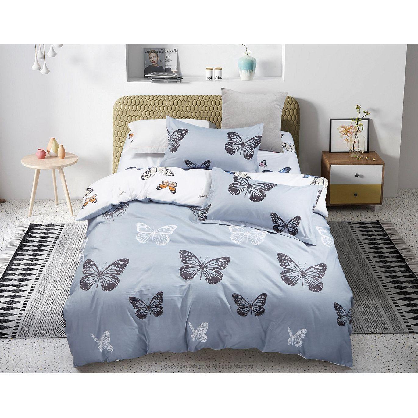 Butterfly Queen Size Quilt/Doona/Duvet Cover Set