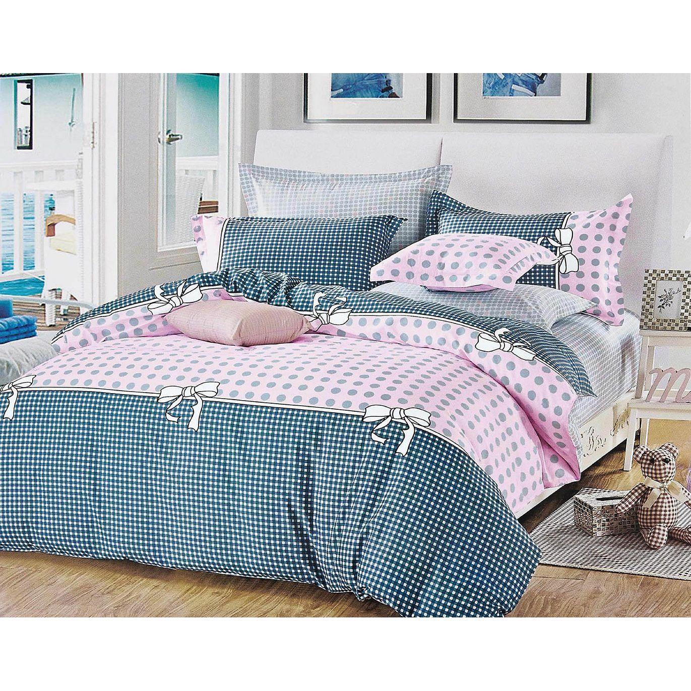 Pink Dots Super King Size Bed Quilt/Doona/Duvet Doona Duvet Cover Set