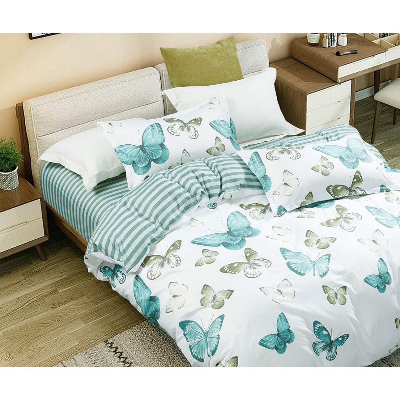 Fleur Butterfly Super King Size Quilt/Doona/Duvet Cover Set