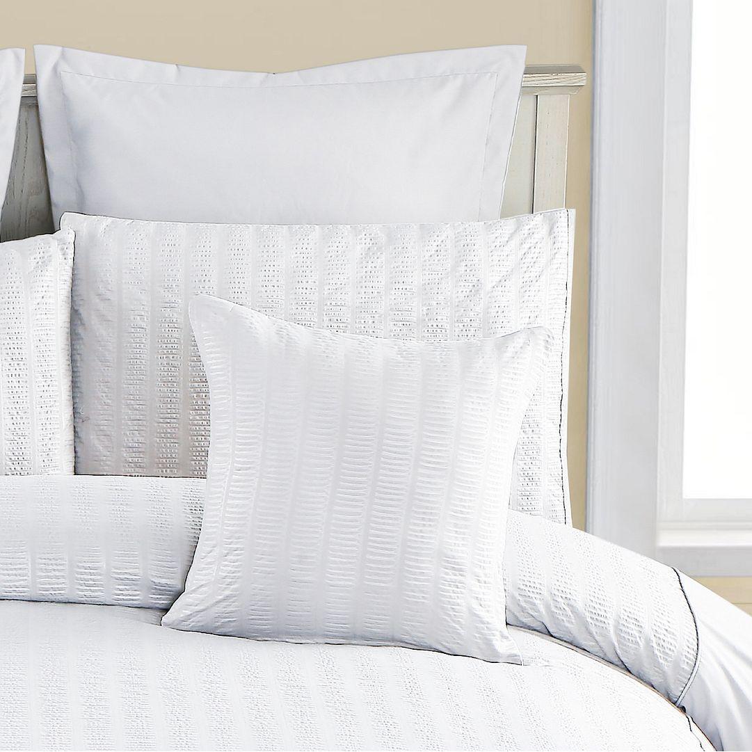 1000TC Premium Ultra Soft Seersucker Cushion Covers - 2 Pack - White