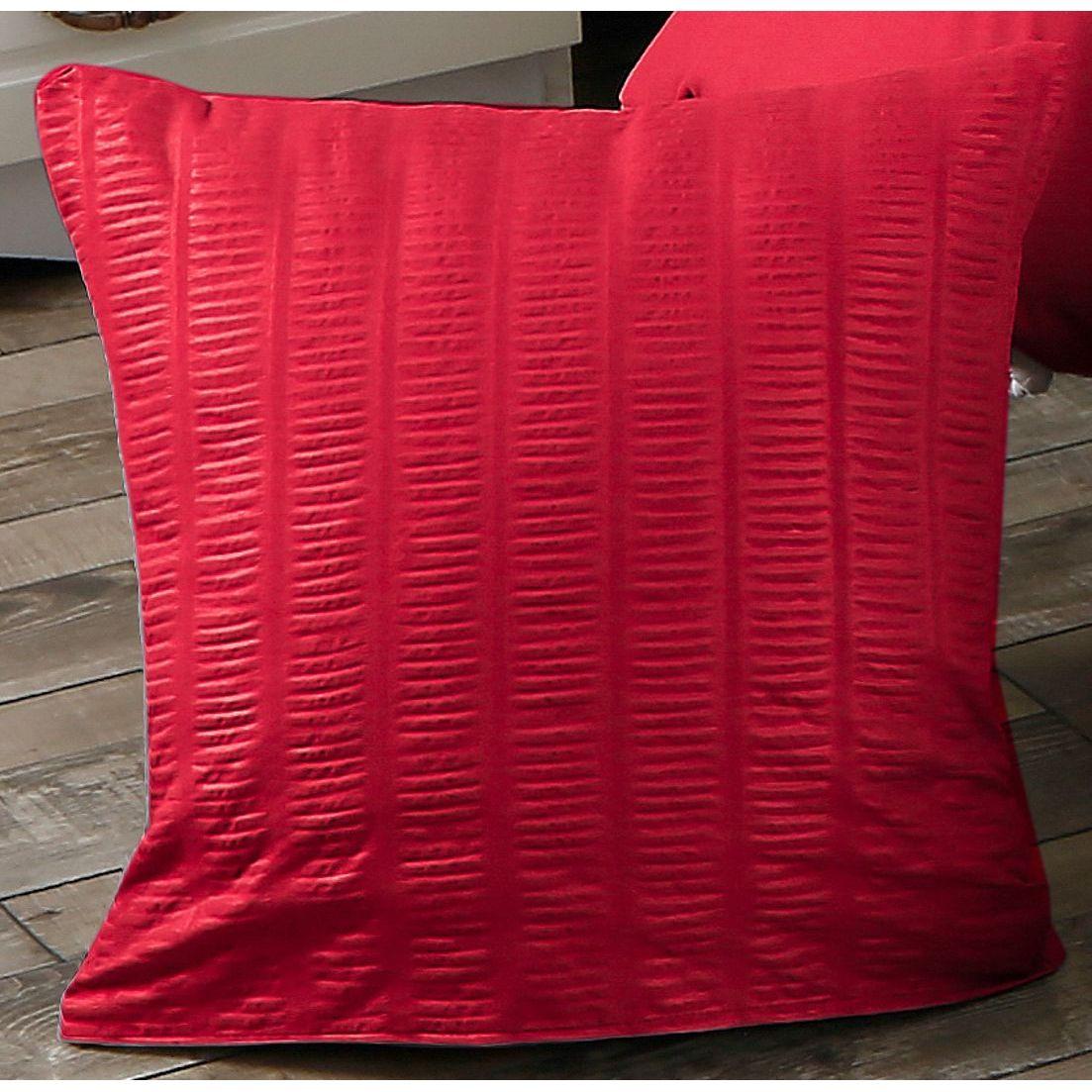 1000TC Premium Ultra Soft Seersucker Cushion Covers - 2 Pack - Red