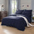 1000TC Tailored Queen Size Quilt/Doona/Duvet Cover Set - Midnight Blue