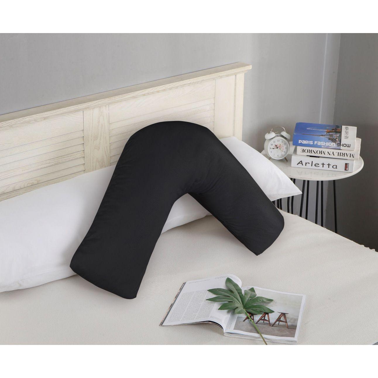 1000TC Premium Ultra Soft V SHAPE Pillowcase - Black