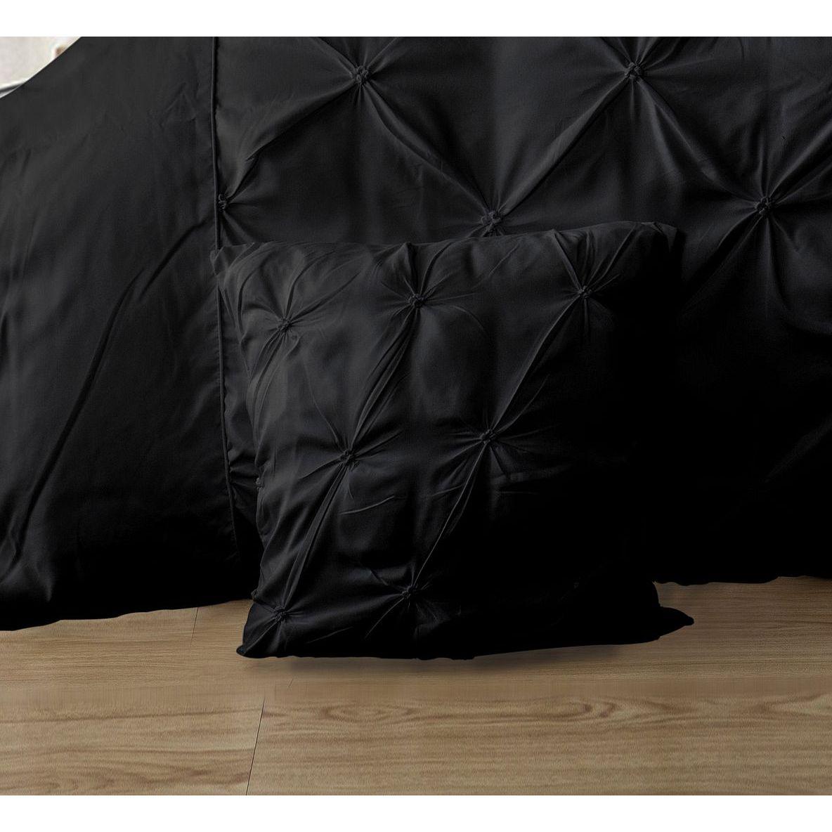 Diamond Pintuck Premium Ultra Soft Cushion Covers 2-Pack - Black